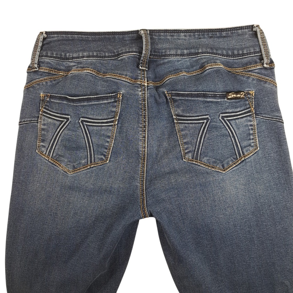 Seven 7 Women's Jeans 8 Skinny Stretch Dark Blue‎ Denim Booty-Shaper 1964 Style